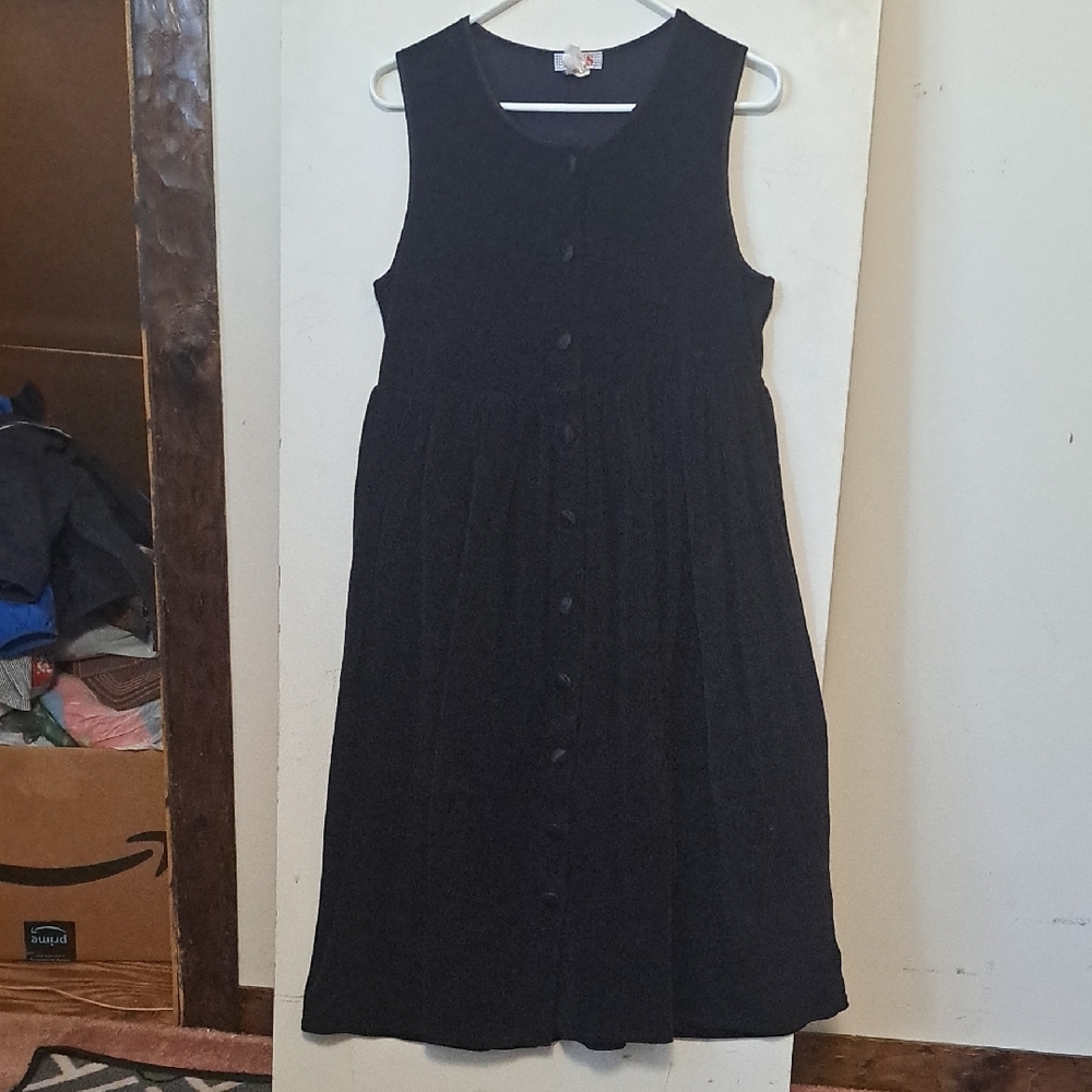 Fads Womens Black Velvet Sleeveless Full Skirt Dress PS.